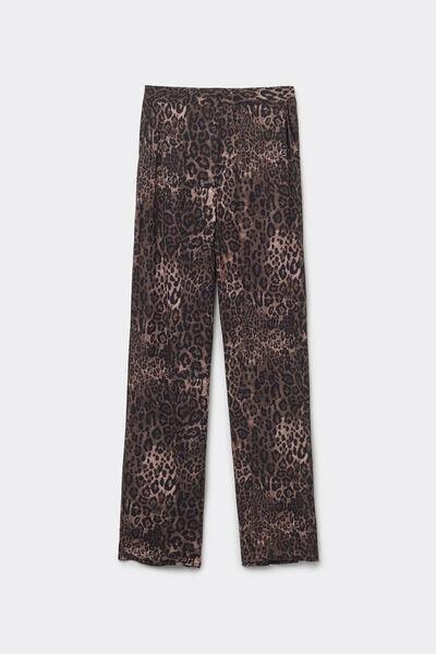 Multicolour Printed Straight-Cut Trousers, 5701_910W, large image number 4