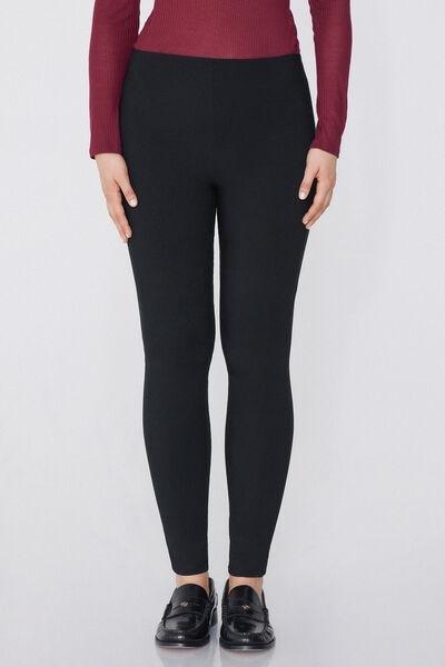 Black Stretch Leggings, Black, large image number 1