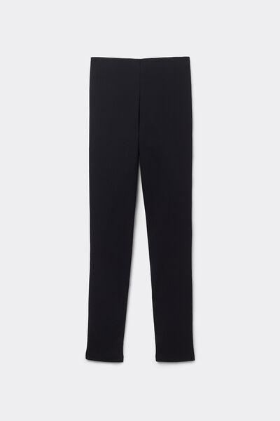 Black Stretch Leggings, Black, large image number 4