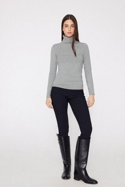 Black Stretch Leggings, Black, large image number 5
