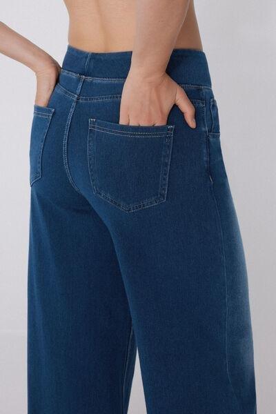 BLU DENIM Soft Flex Denim Palazzo Trousers, , large image number 3