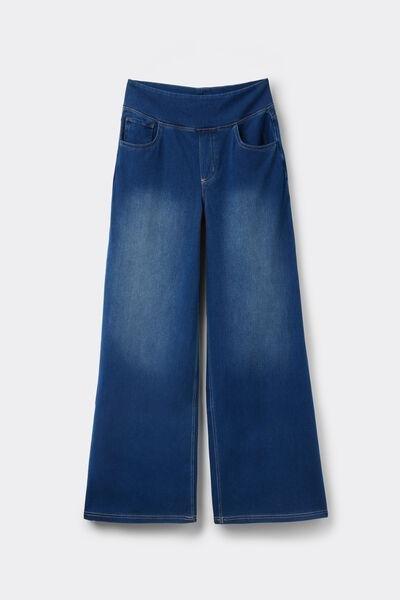 BLU DENIM Soft Flex Denim Palazzo Trousers, , large image number 4