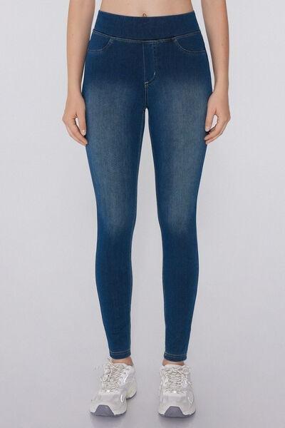Blue Soft Flex Denim Leggings, , large image number 0