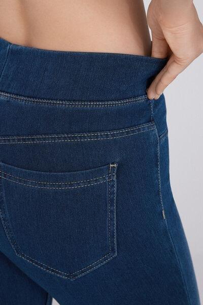 Blue Soft Flex Denim Leggings, , large image number 3