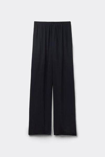 Black Canvas Straight Cut Trousers, Black, large image number 4