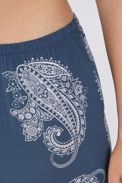 Blue Canvas Straight Cut Trousers, 5701_867W, large image number 2