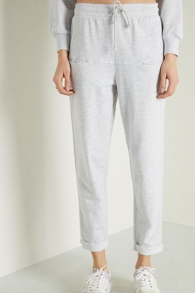 Grey Welt Pockets Fleece Trousers, 5701_9288, large image number 0