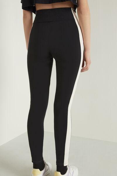 Multicolour Colour Block High-Waist Cotton Leggings, , large image number 2