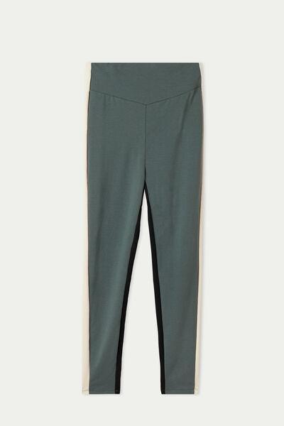 Multicolour Colour Block High-Waist Cotton Leggings, , large image number 4