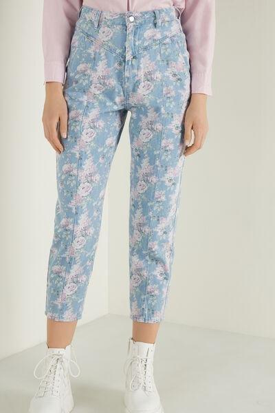 Blue High-Waisted Baggy Jeans, 5701_625U, large image number 1