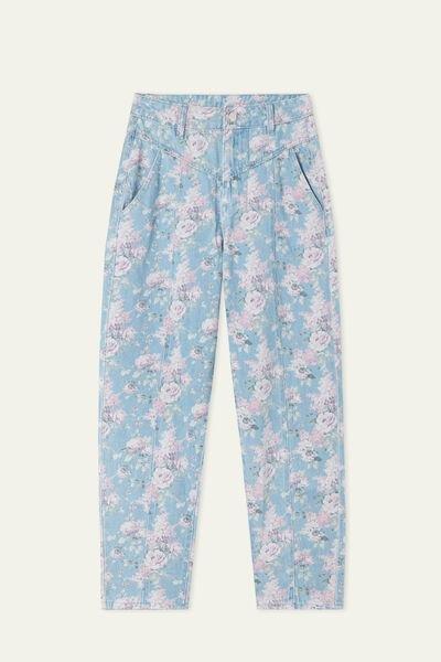 Blue High-Waisted Baggy Jeans, 5701_625U, large image number 4