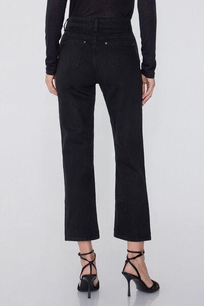 Tezenis - Black Pocket Straight High-Waisted Denim Trousers