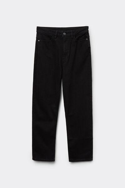 Black High-Waisted Denim Trousers, , large image number 4