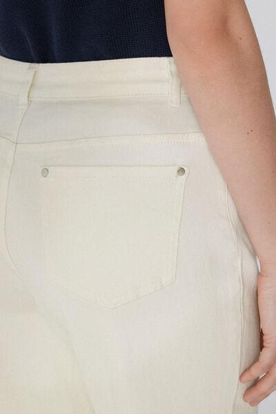 White Straight-Fit High-Waist Pants, , large image number 3