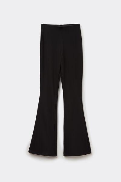 Black Milano-Stitch Palazzo Trousers, Black, large image number 4