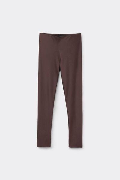 Brown Shiny Microfibre Leggings, 5701_495Z, medium
