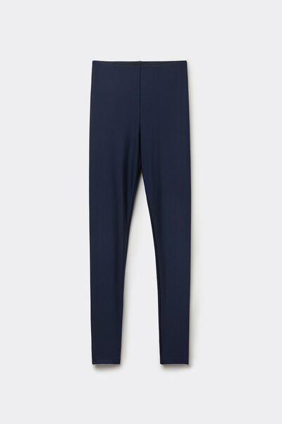 Navy Shiny Microfibre Leggings, , large image number 4