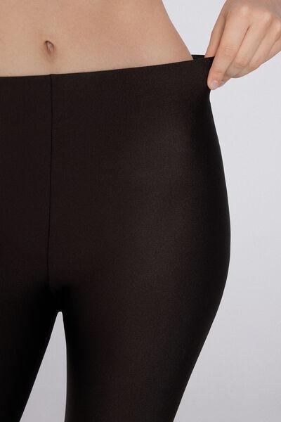 Black Shiny Microfibre Leggings, 5701_723Y, large image number 3