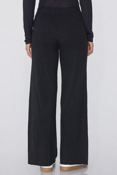 Black Flared Pants, Black, medium