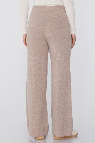 Beige Thick Palazzo Trousers, , large image number 2