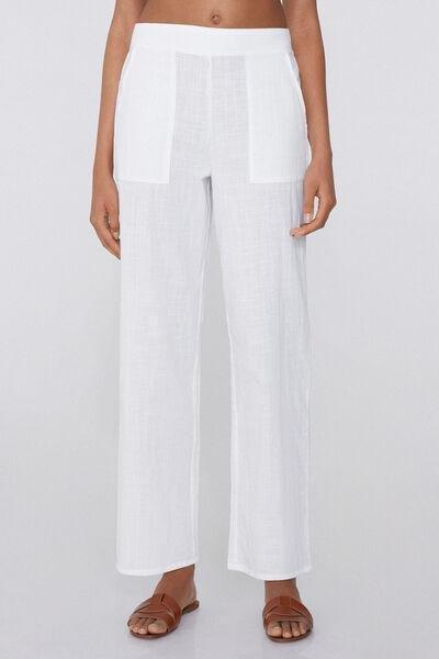 White Canvas Trousers, , large image number 0
