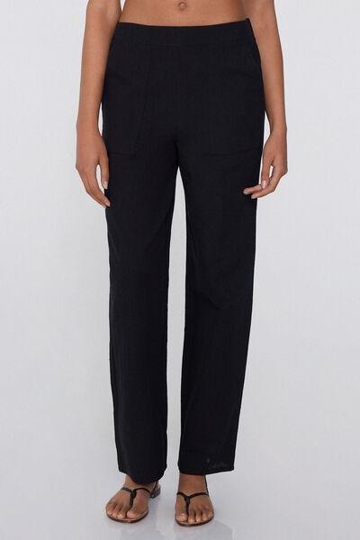 Black Canvas Trousers, , large image number 0