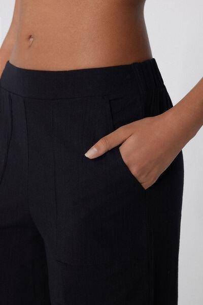 Black Canvas Trousers, , large image number 3