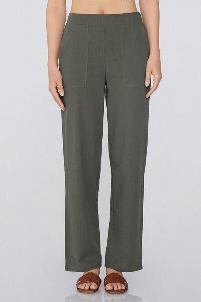 Green Canvas Trousers, , large image number 0