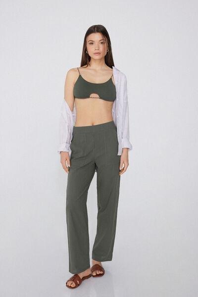 Green Canvas Trousers, , large image number 1