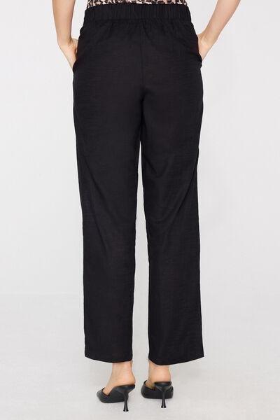 Black Cotton Canvas Cigarette Pants, Black, large image number 2