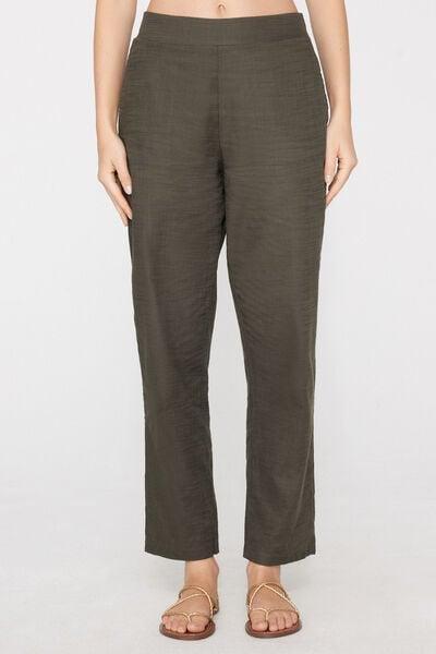 Green Cotton Canvas Cigarette Pants, 5701_226Z, large image number 1