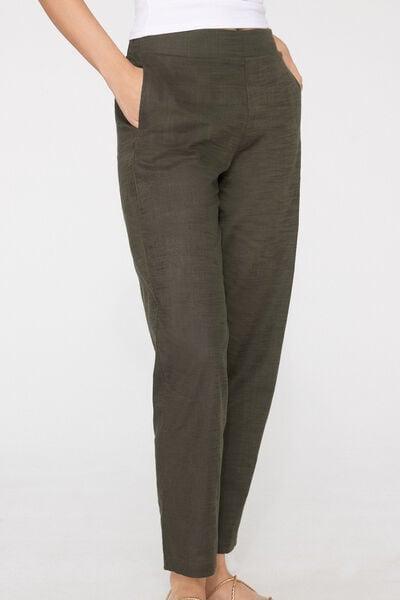 Green Cotton Canvas Cigarette Pants, 5701_226Z, large image number 3