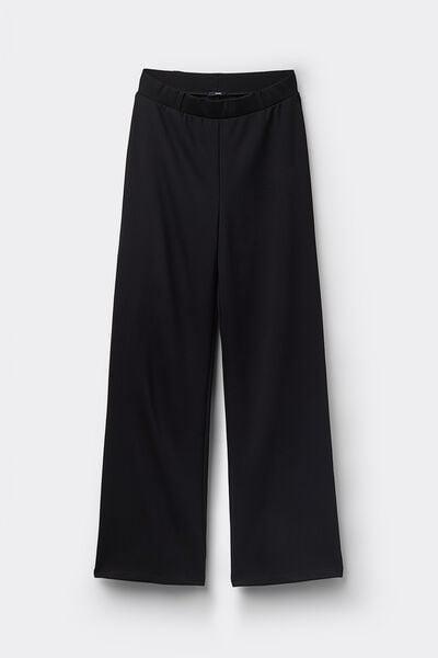 Black Milano-Stitch Palazzo Pants, Black, large image number 4
