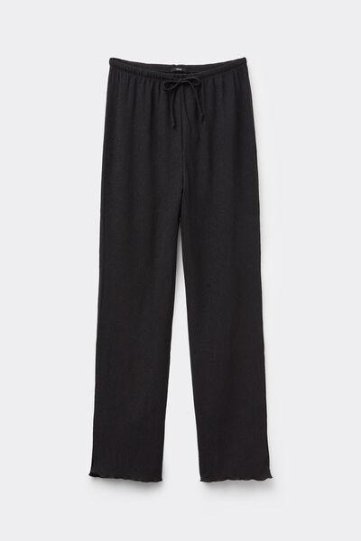 Black Crepe-Effect Palazzo Trousers, , large image number 4