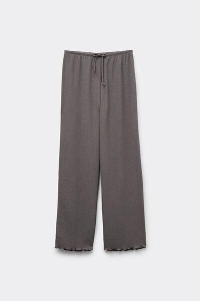 Green Crepe-Effect Palazzo Trousers, , large image number 4