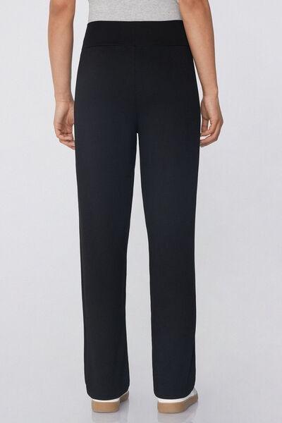Black Soft Touch Palazzo Trousers, Black, large image number 2