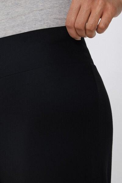 Black Soft Touch Palazzo Trousers, Black, large image number 3