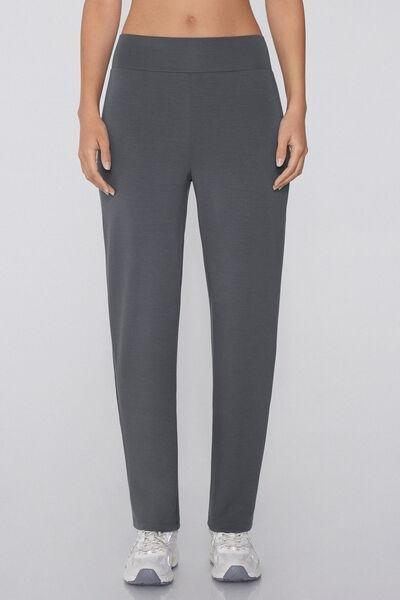 Grey Soft Touch Viscose Palazzo Trousers, 5701_162Z, large image number 0