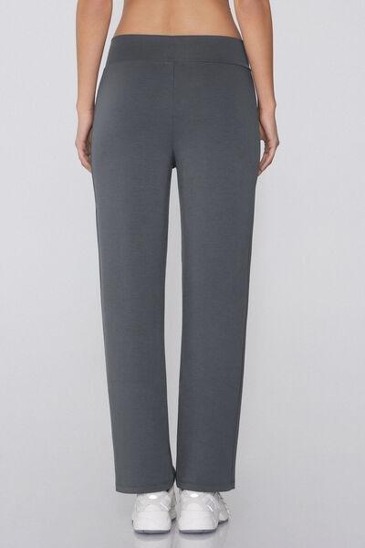 Grey Soft Touch Viscose Palazzo Trousers, 5701_162Z, large image number 2