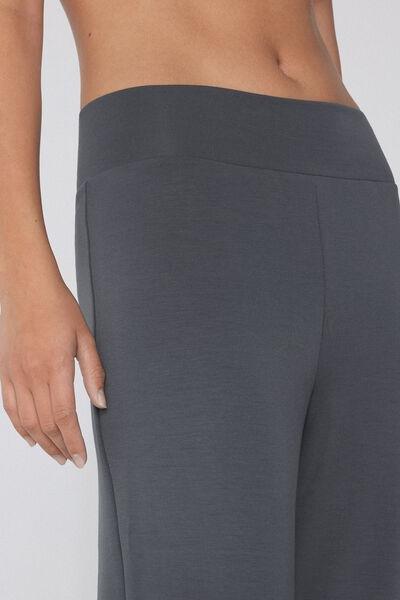 Grey Soft Touch Viscose Palazzo Trousers, 5701_162Z, large image number 3