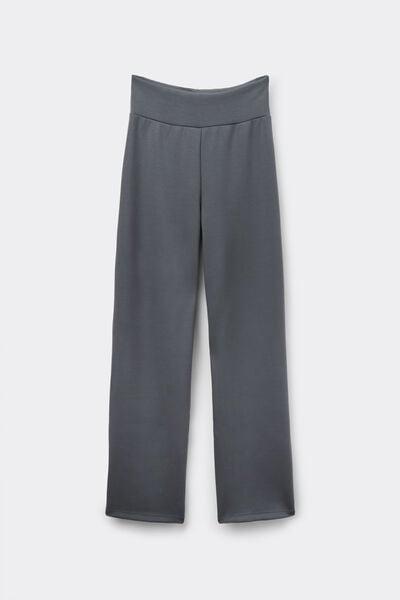 Grey Soft Touch Viscose Palazzo Trousers, 5701_162Z, large image number 4