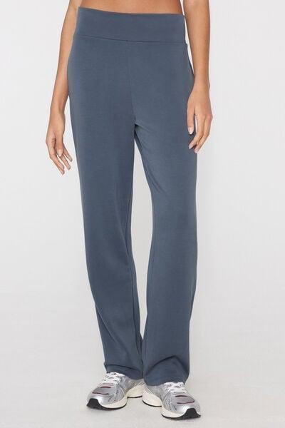 Blue Soft Touch Viscose Palazzo Pants, 5701_213Z, large image number 1