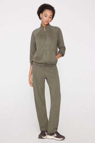 Green Soft Touch Viscose Palazzo Pants, 5701_229Z, medium