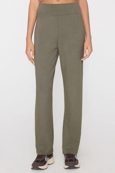 Green Soft Touch Viscose Palazzo Pants, 5701_229Z, large image number 1