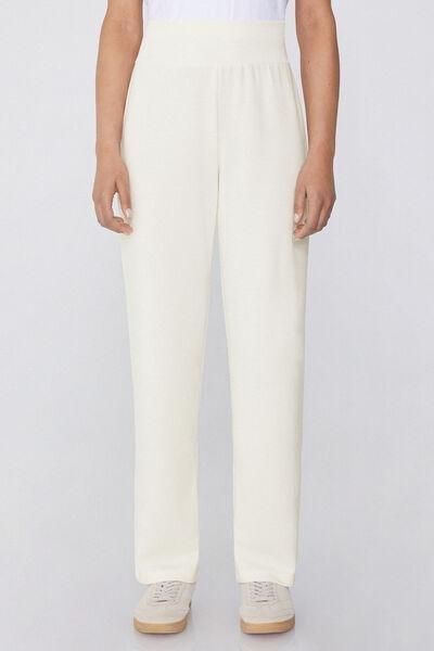 Ecru Palazzo Trousers, , large image number 0