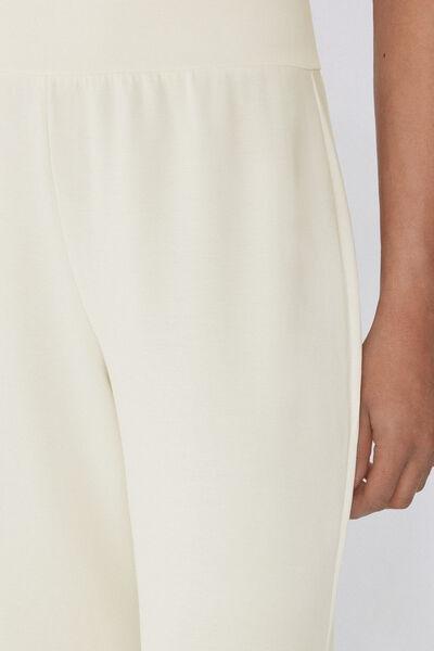 Ecru Palazzo Trousers, , large image number 3