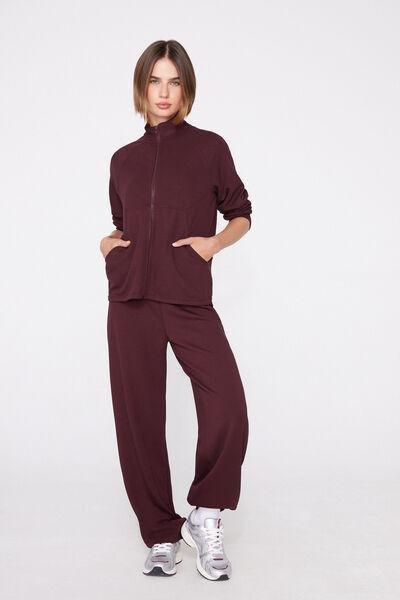Brown Soft Touch Straight-Cut Long Pyjama Bottoms, 5701_581Z, medium