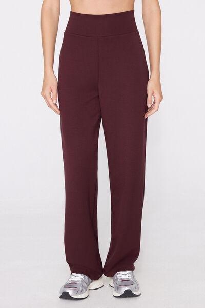 Brown Soft Touch Straight-Cut Long Pyjama Bottoms, 5701_581Z, medium