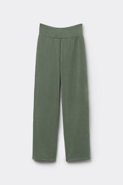 Green Soft Touch Viscose Palazzo Trousers, 5701_920W, large image number 4