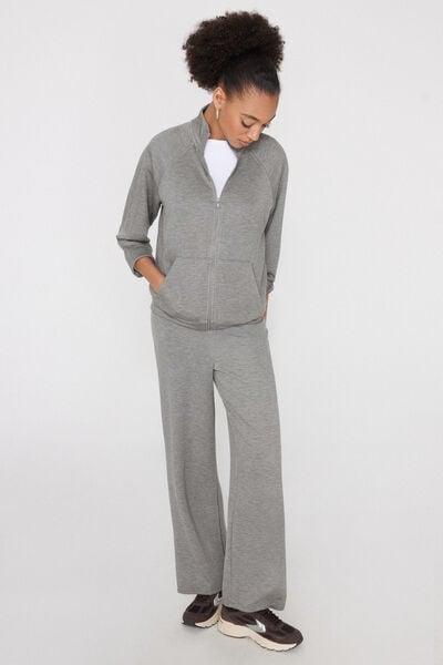 Grey Soft Touch Palazzo Pants, 5701_201Z, large image number 0